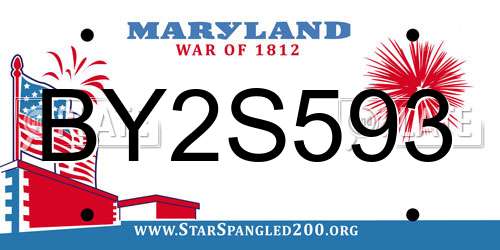 BY2S593 Maryland License Plate