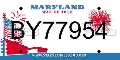 BY77954 Maryland License Plate