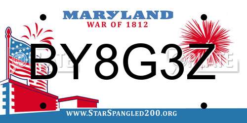 BY8G3Z Maryland License Plate