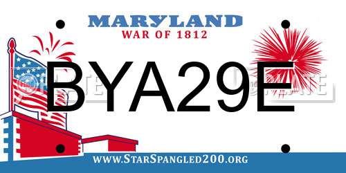 BYA29E Maryland License Plate