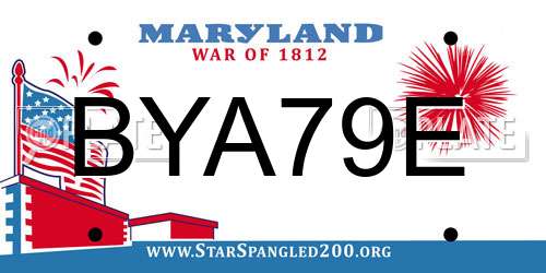 BYA79E Maryland License Plate