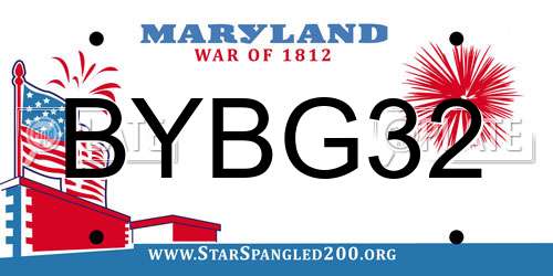 BYBG32 Maryland License Plate
