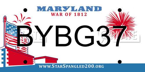 BYBG37 Maryland License Plate