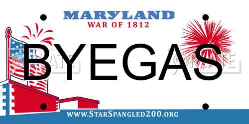 BYEGAS Maryland License Plate
