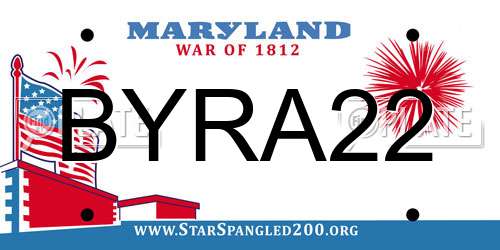 BYRA22 Maryland License Plate