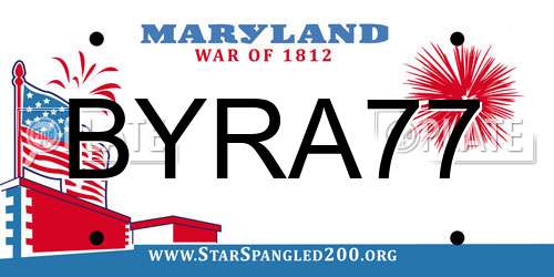 BYRA77 Maryland License Plate