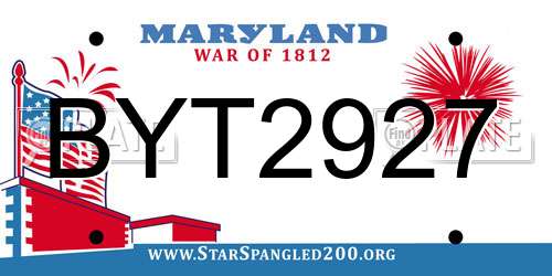 BYT2927 Maryland License Plate