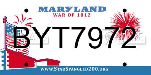 BYT7972 Maryland License Plate