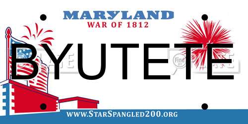 BYUTETE Maryland License Plate