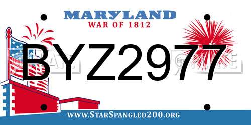 BYZ2977 Maryland License Plate