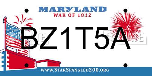 BZ1T5A Maryland License Plate