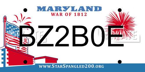 BZ2B0E Maryland License Plate