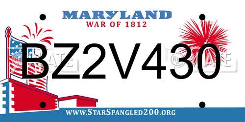 BZ2V430 Maryland License Plate