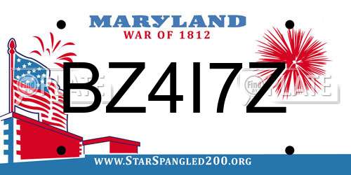 BZ4I7Z Maryland License Plate