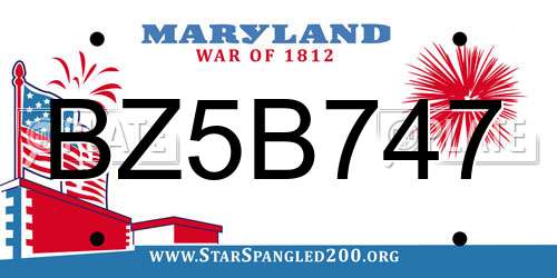 BZ5B747 Maryland License Plate