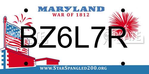 BZ6L7R Maryland License Plate
