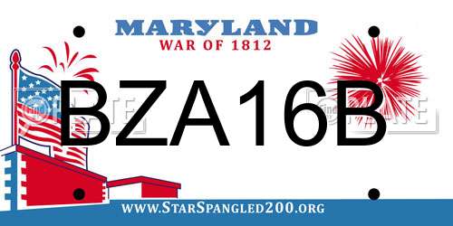 BZA16B Maryland License Plate