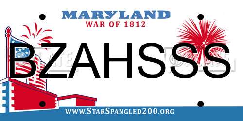 BZAHSSS Maryland License Plate