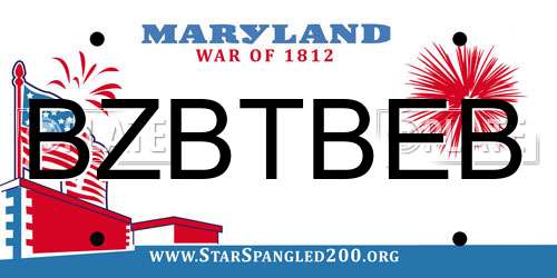 BZBTBEB Maryland License Plate