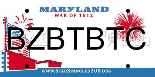 BZBTBTC Maryland License Plate
