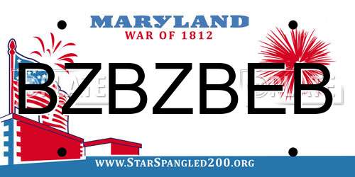 BZBZBEB Maryland License Plate