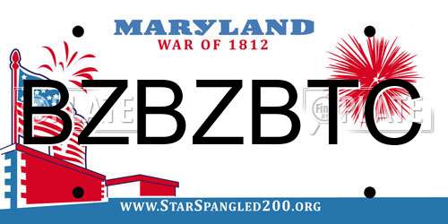 BZBZBTC Maryland License Plate
