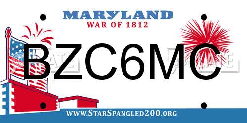 BZC6MC Maryland License Plate
