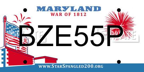 BZE55P Maryland License Plate