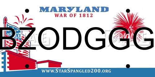 BZODGGG Maryland License Plate