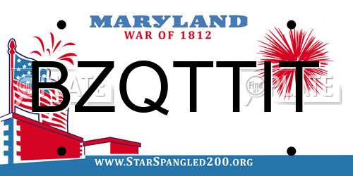 BZQTTIT Maryland License Plate