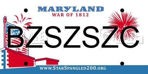 BZSZSZC Maryland License Plate