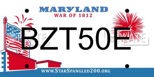 BZT50E Maryland License Plate