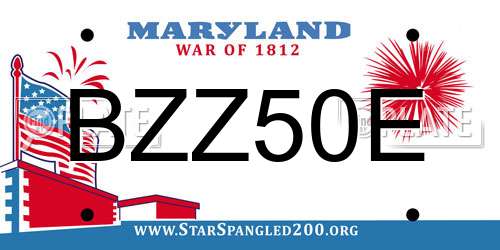 BZZ50E Maryland License Plate
