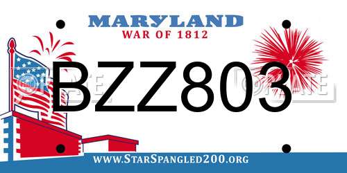 BZZ803 Maryland License Plate