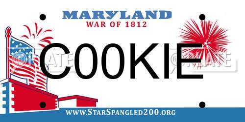 C00KIE Maryland License Plate