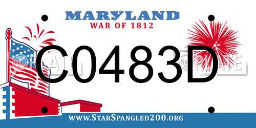C0483D Maryland License Plate