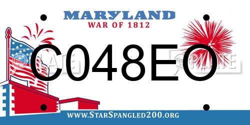 C048EO Maryland License Plate