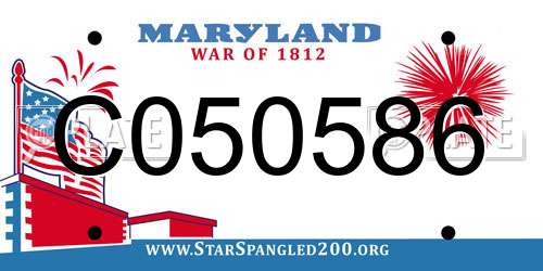 C050586 Maryland License Plate