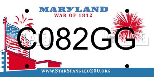 C082GG Maryland License Plate
