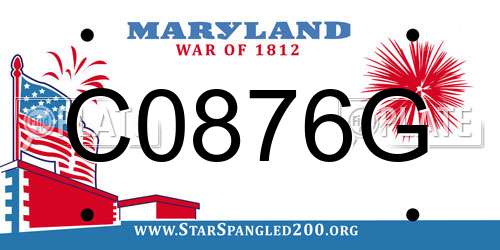 C0876G Maryland License Plate