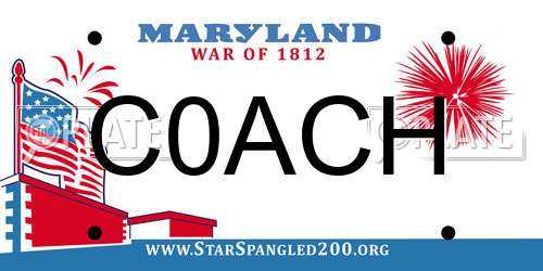 C0ACH Maryland License Plate