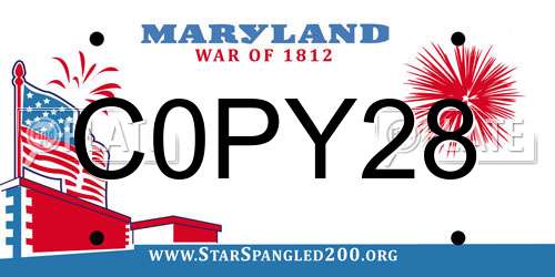 C0PY28 Maryland License Plate