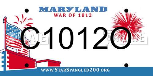 C1012O Maryland License Plate