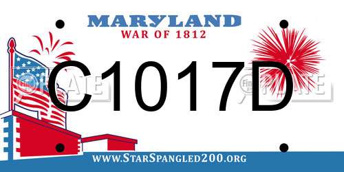 C1017D Maryland License Plate
