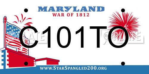 C101TO Maryland License Plate