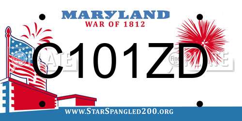 C101ZD Maryland License Plate