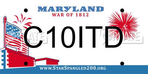 C10ITD Maryland License Plate