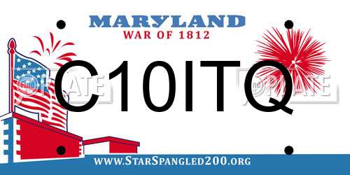 C10ITQ Maryland License Plate