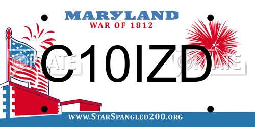 C10IZD Maryland License Plate