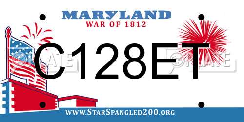 C128ET Maryland License Plate